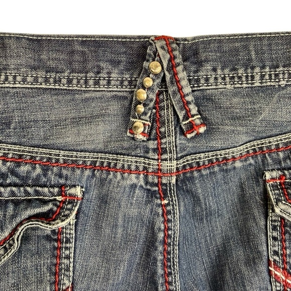 Pepe Jeans London Dark Wash Relaxed Jeans Jewel Studded Cross Grunge Worn 44x33 - Picture 8 of 16